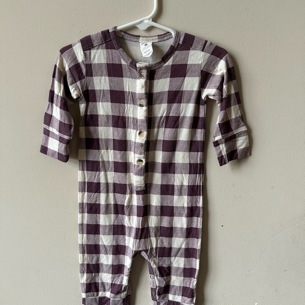 kate quinn - Purple + White checkered Kids Romper - Buttondown - buttery soft